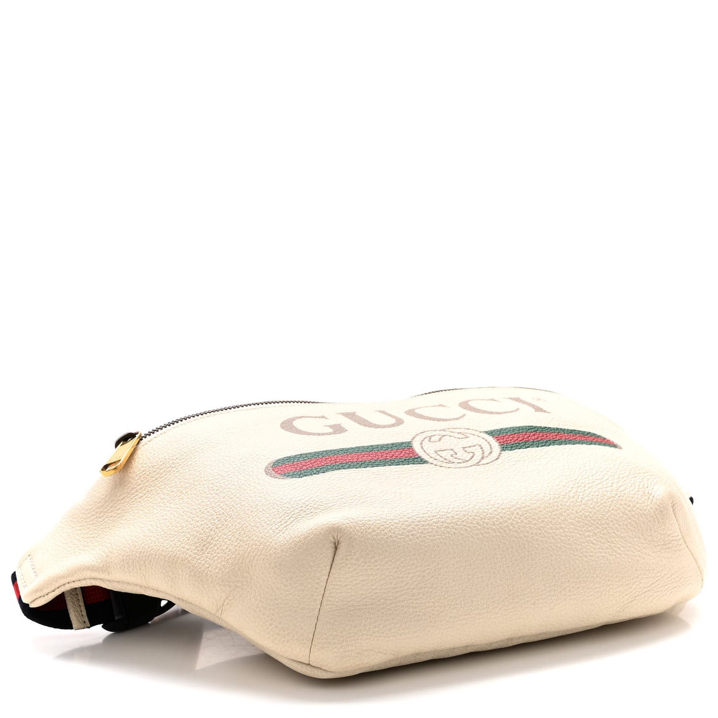 Grained Calfskin Logo Belt Bag White
