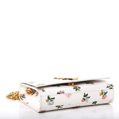 Saint Laurent Calfskin Prairie Flower Printed Small Classic Monogram Kate Satchel White 4 of 7