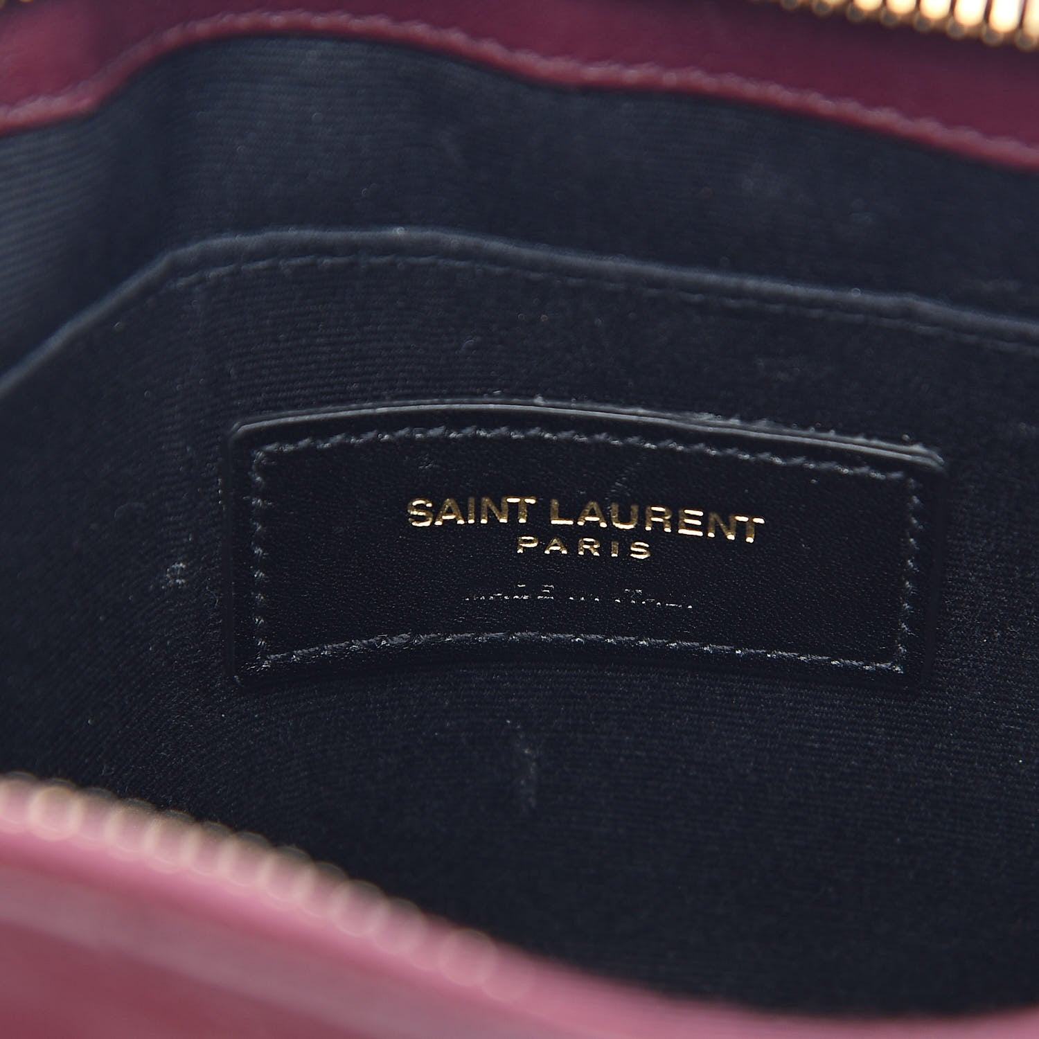 Saint Laurent Calfskin Matelasse Chevron Monogram A5 Wristlet Dark Legion Red 6 of 7
