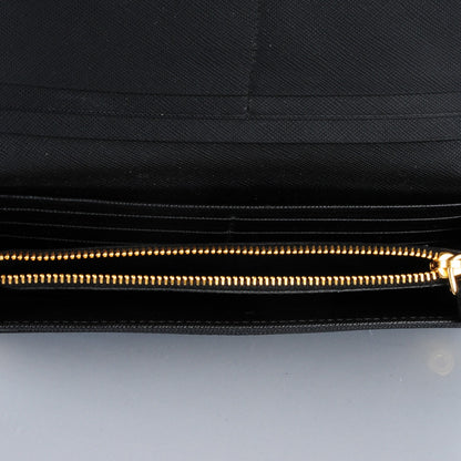 Prada Saffiano Triangle Continental Flap Wallet Nero Black 5 of 7