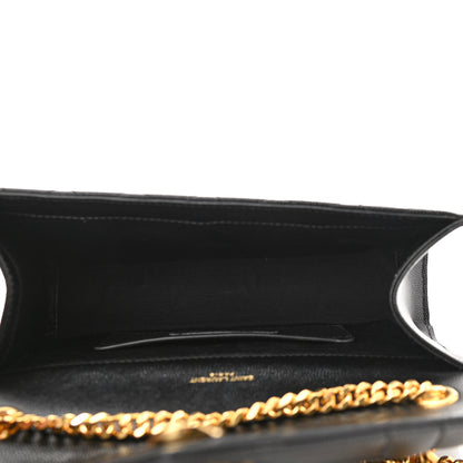 Saint Laurent Grain De Poudre Textured Mixed Matelasse Triquilt Small Monogram Satchel Black 5 of 11