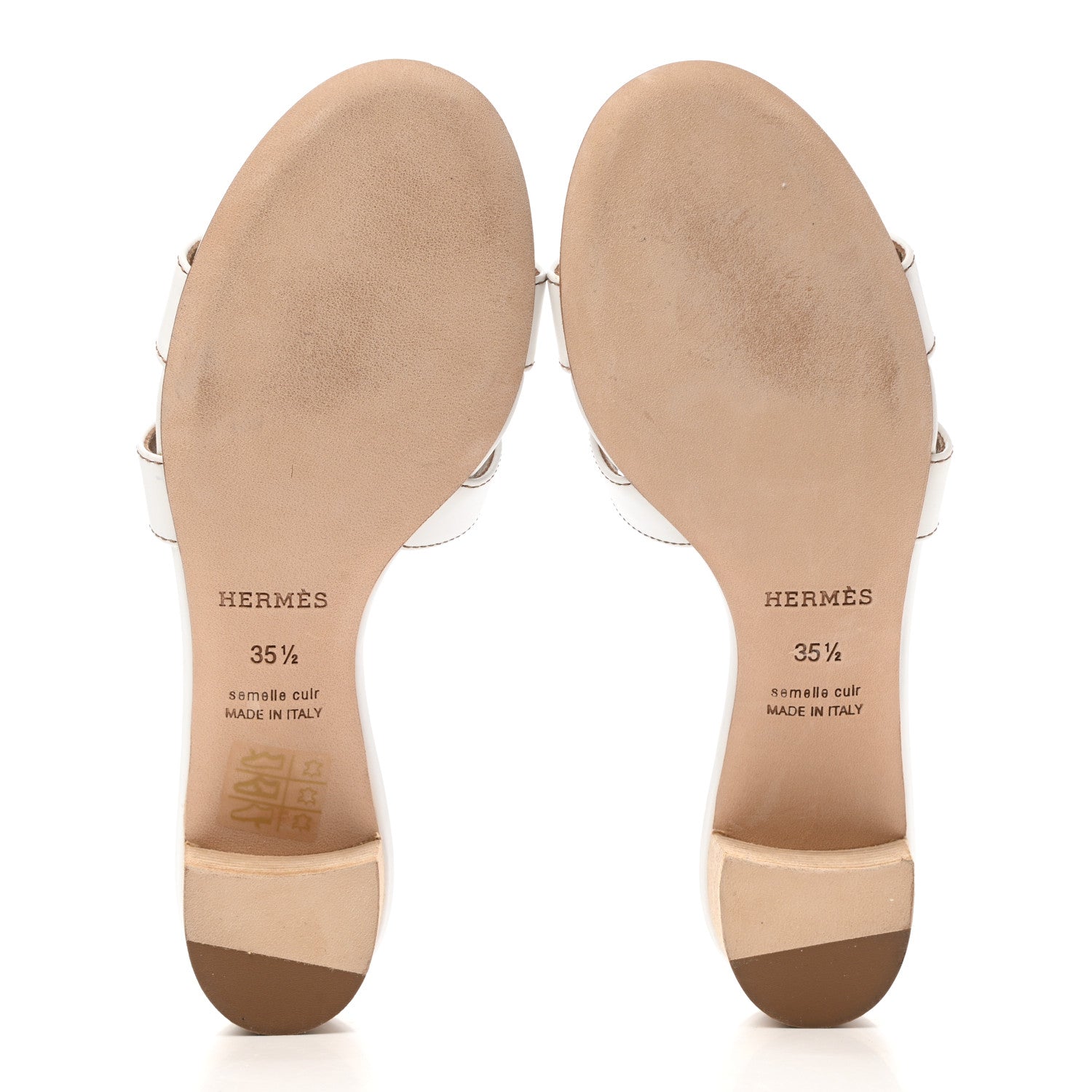 Hermes Calfskin Oasis Sandals 35.5 White 5 of 10