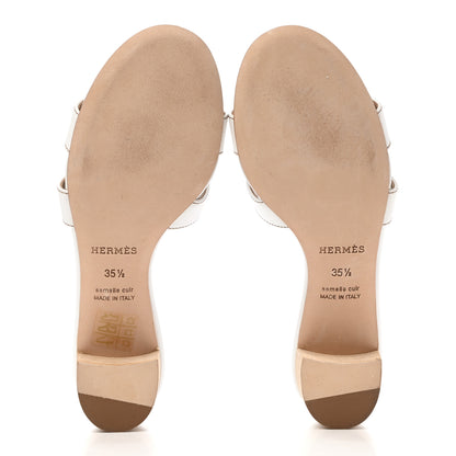 Hermes Calfskin Oasis Sandals 35.5 White 5 of 10
