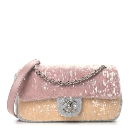 Chanel Sequin Mini Waterfall Flap Pink Blue Yellow 1 of 10