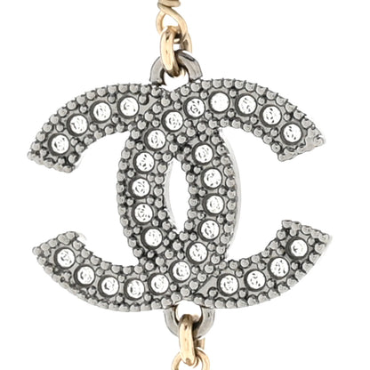 Chanel Pearl Bead Crystal CC Long Necklace Black Gold 4 of 6