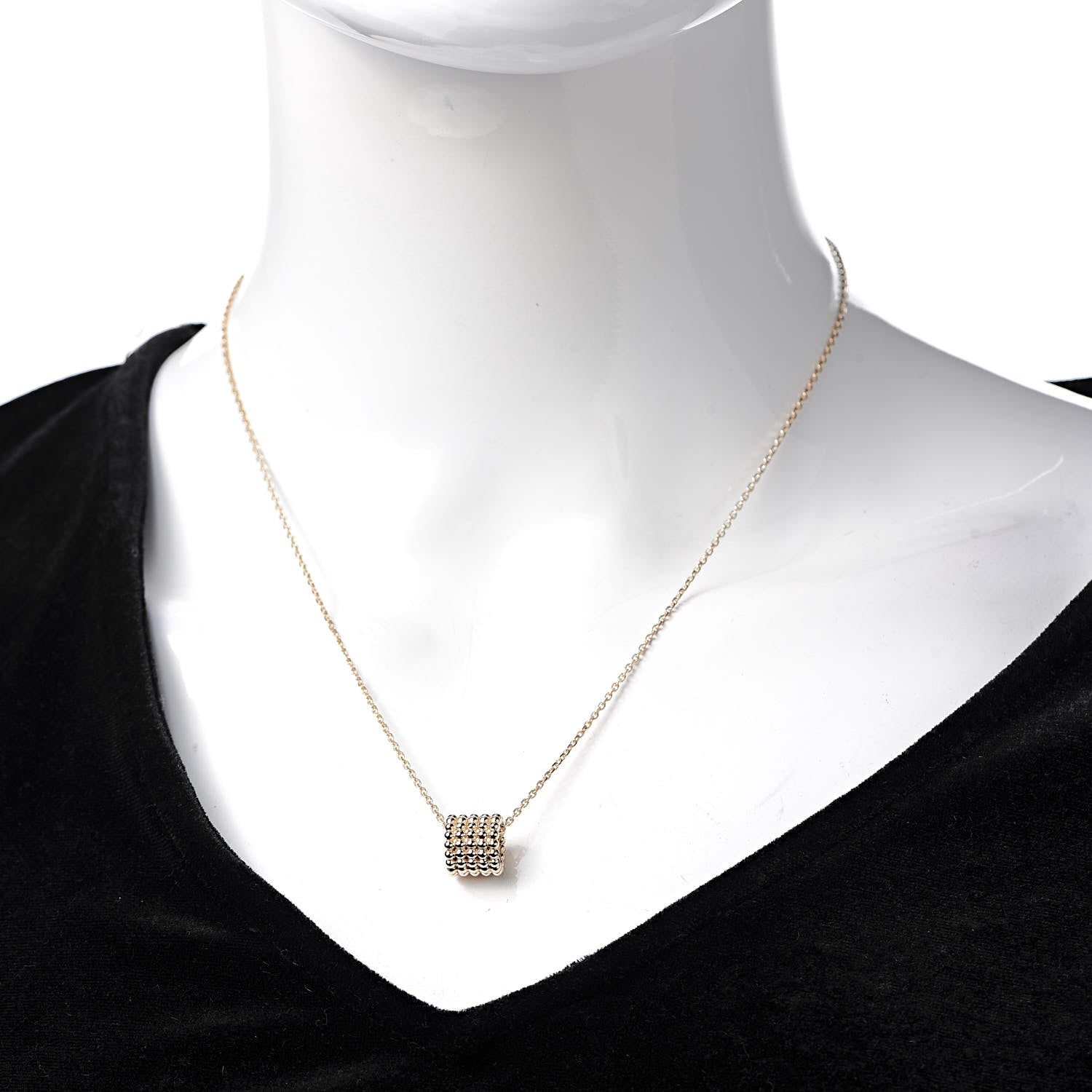 Van Cleef & Arpels 18K Rose Gold Perlee 5-Row Pendant Necklace 2 of 7