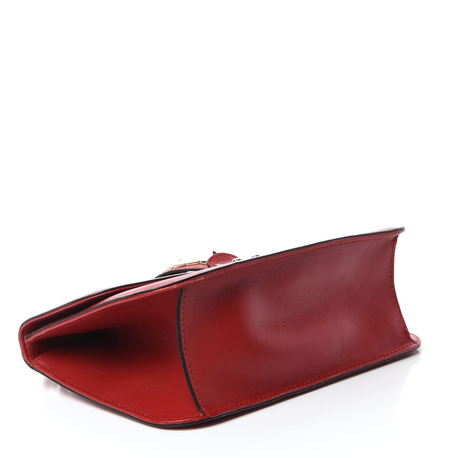 Valentino Garavani Vitello Large Glam Lock Rockstud Flap Red 4 of 15
