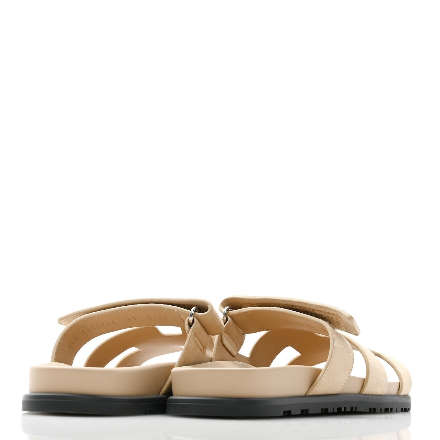 Hermes Suede Goatskin Womens Chypre Sandals 37 Beige Argile 4 of 9