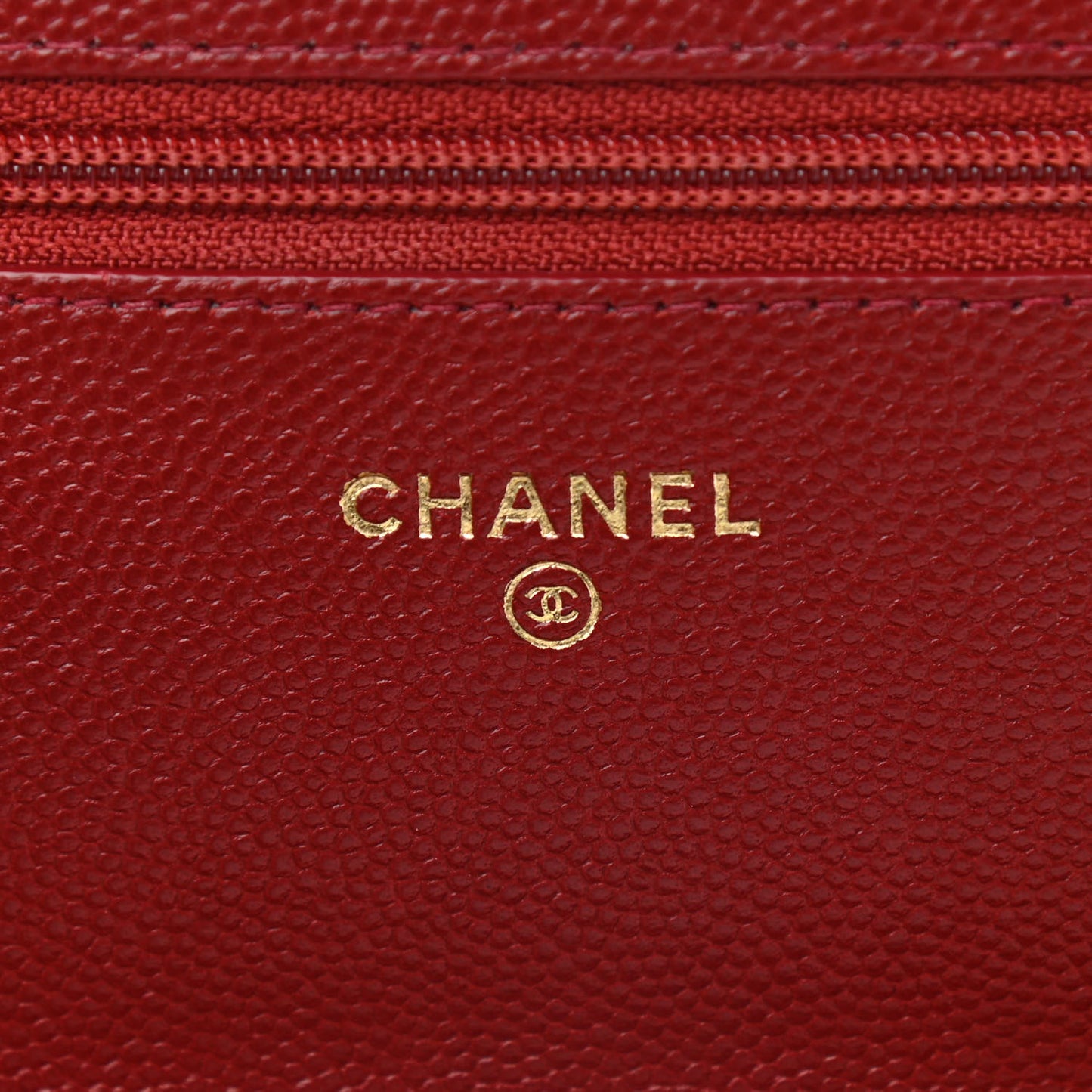 Caviar Quilted Golden Class Wallet On Chain WOC Red