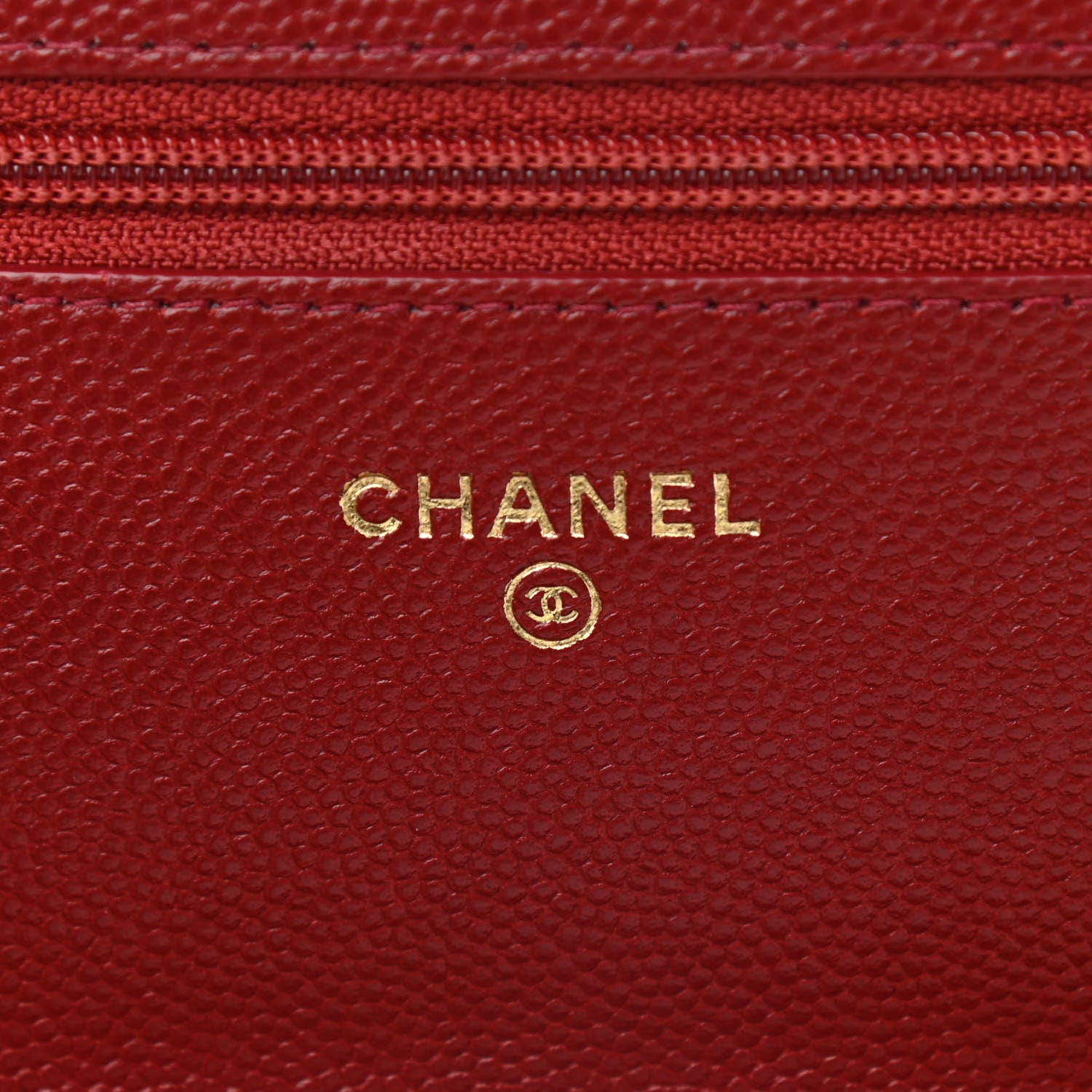 Chanel Caviar Quilted Golden Class Wallet On Chain WOC Red 6 of 14