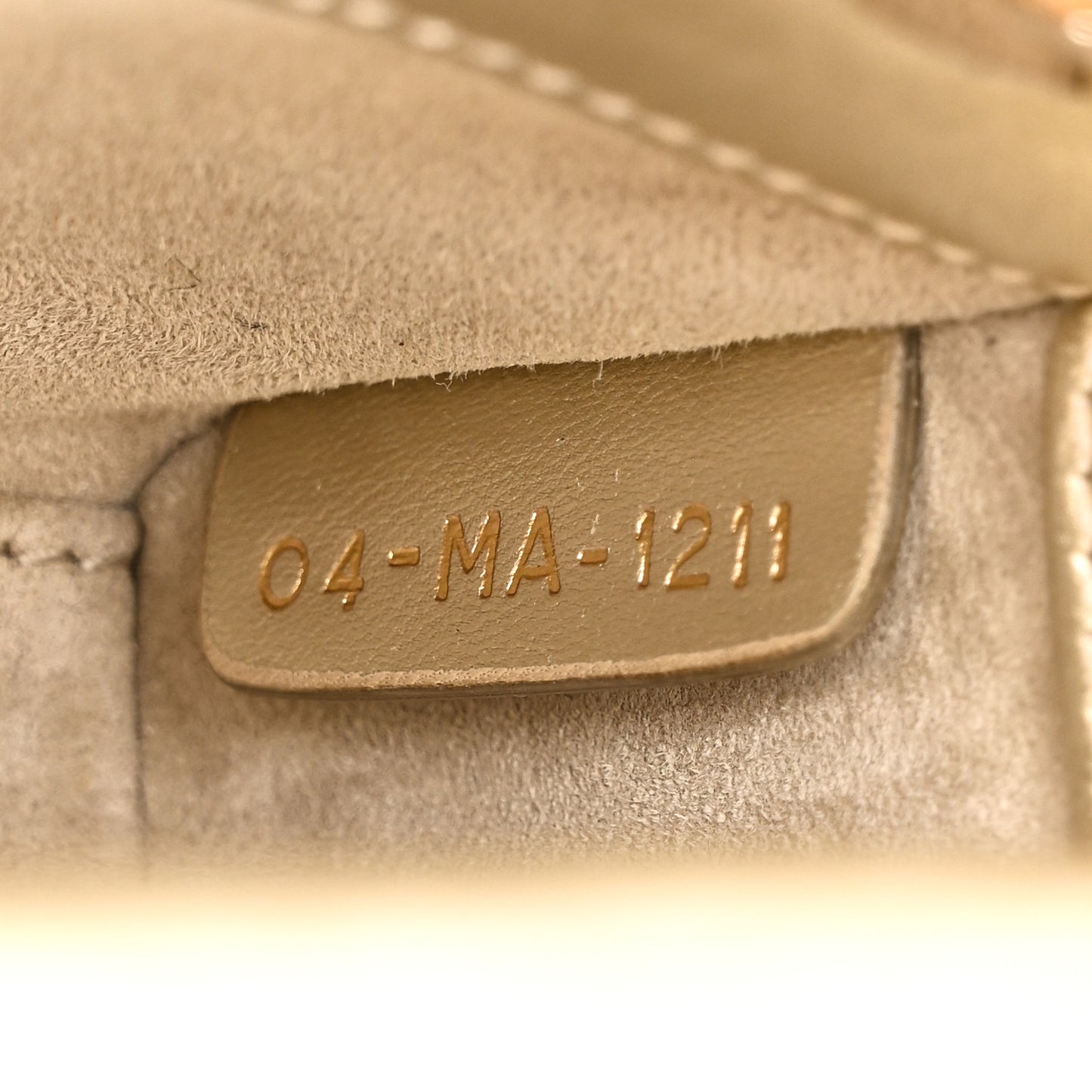 Metallic Lambskin Cannage Beaded Embroidered Micro Lady Dior Gold
