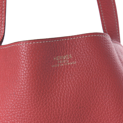 Hermes Taurillon Clemence Double Sens 36 Reversible Tote Rubis Bougainvillea 14 of 16