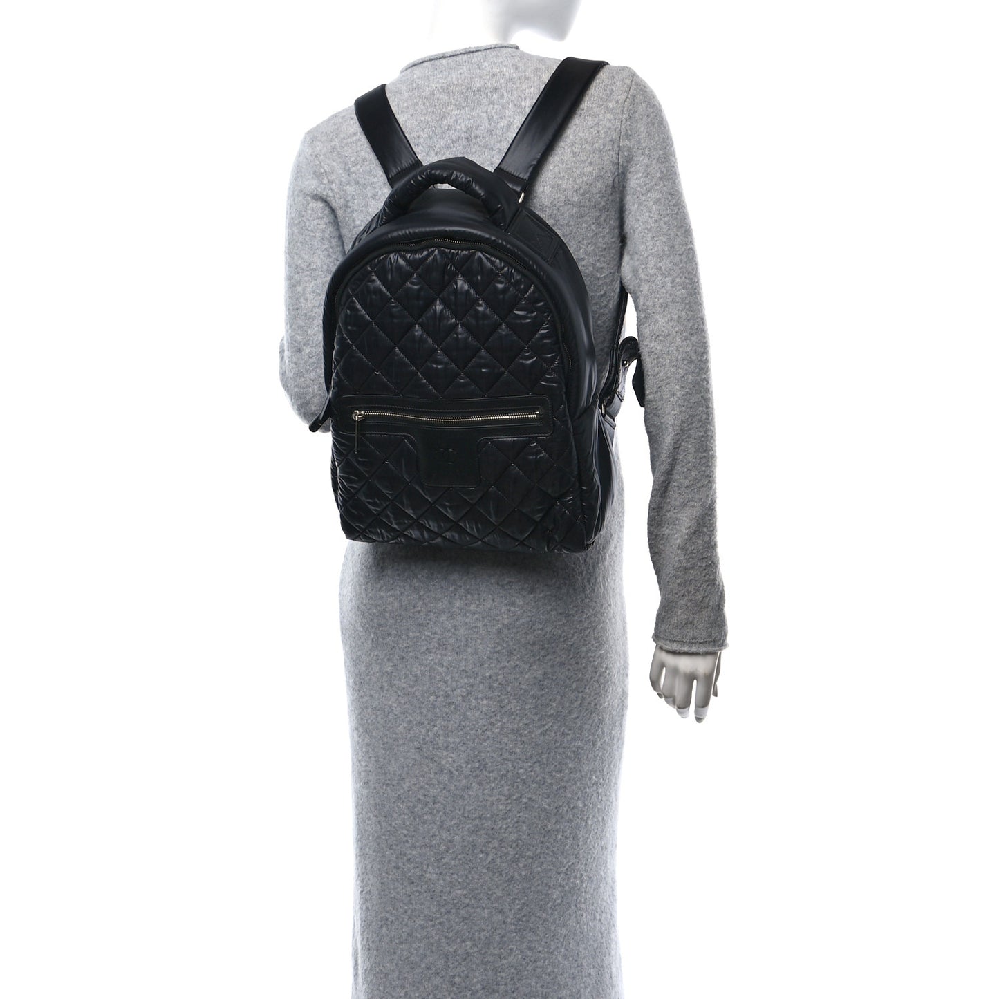 Nylon Quilted Coco Cocoon Backpack Black