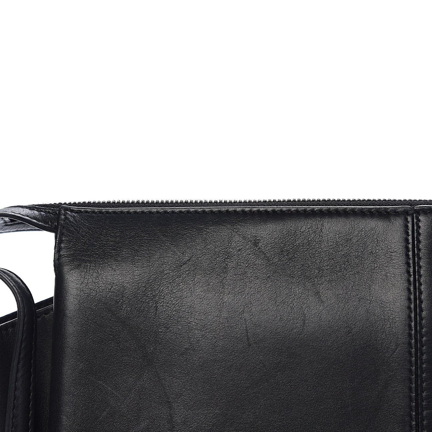 Smooth Calfskin Tri-Fold Clutch on Chain Black