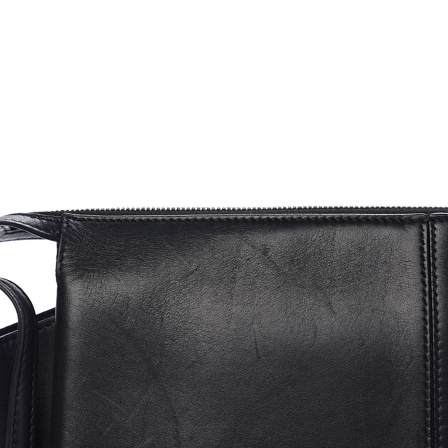Celine Smooth Calfskin Tri-Fold Clutch on Chain Black 7 of 10