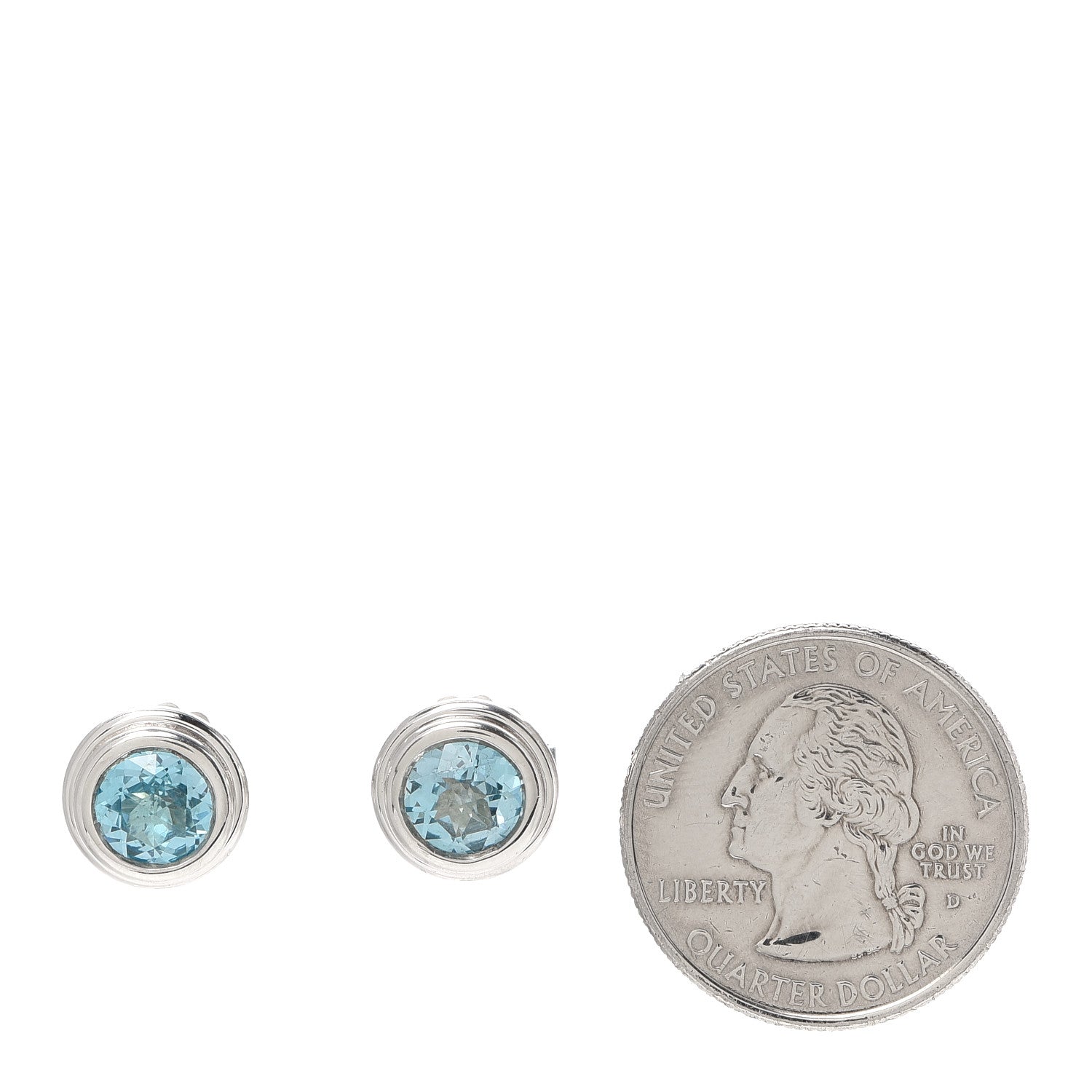 John Hardy Sterling Silver Blue Topaz Batu Bedeg Round Earrings 2 of 3