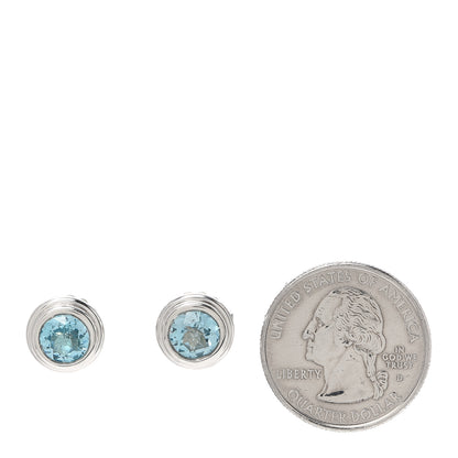 John Hardy Sterling Silver Blue Topaz Batu Bedeg Round Earrings 2 of 3