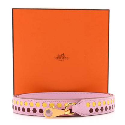 Hermes Epsom 25mm Mousqetons Tressage Shoulder Strap Mauve Sylvestre Rouge H Jaune De Naples 4 of 4