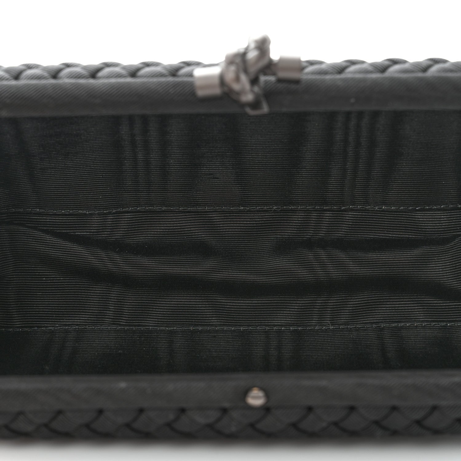 Bottega Veneta Silk Faille Intrecciato Knot Clutch Black 5 of 6