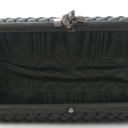 Bottega Veneta Silk Faille Intrecciato Knot Clutch Black 5 of 6