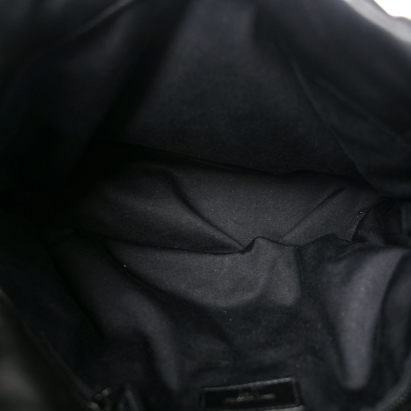Lambskin Quilted Monogram Monochrome Medium Loulou Puffer Chain Satchel Black
