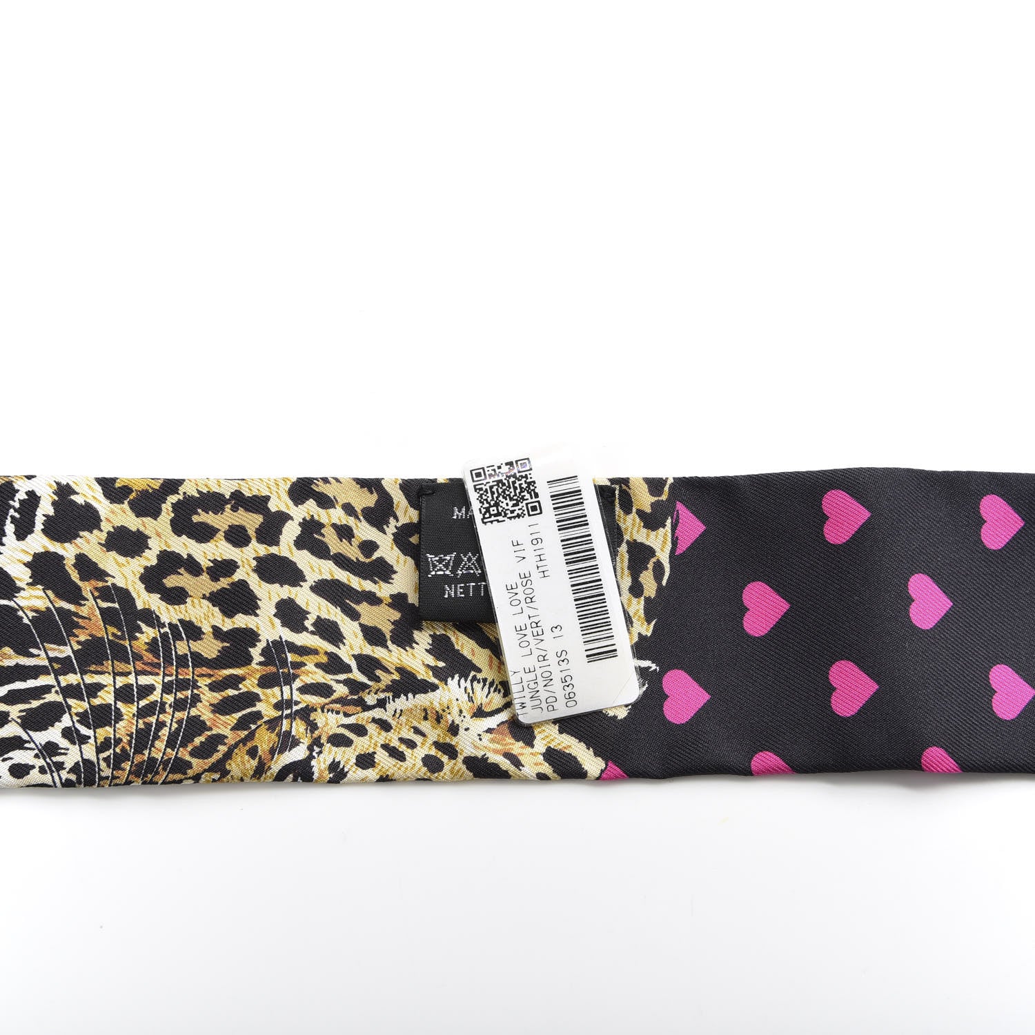 Hermes Silk Jungle Love Love Twilly Black Vert Rose Vif 3 of 4