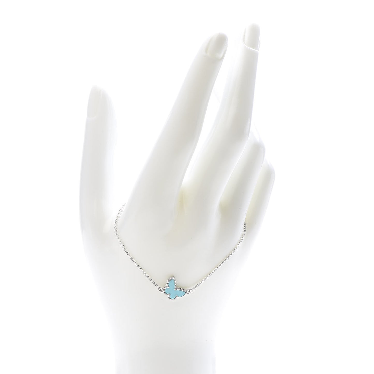 18K White Gold Turquoise Sweet Alhambra Butterfly Bracelet
