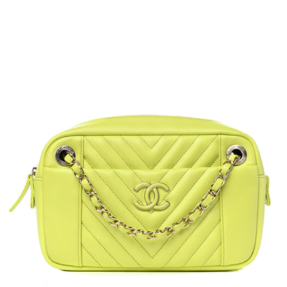 Chanel Calfskin Quilted Daily Chevron Camera Case Light Green 1 of 7
