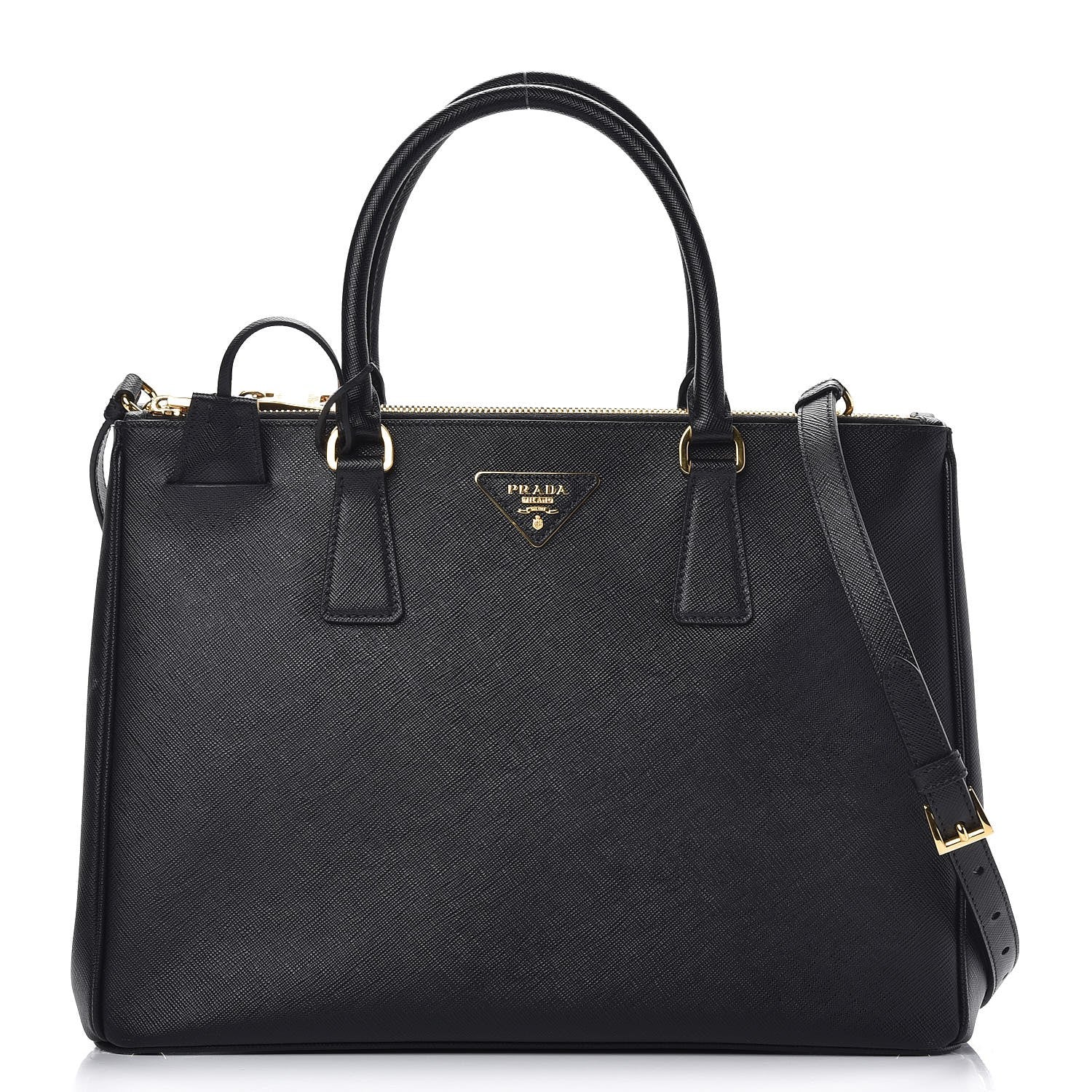 Prada Saffiano Medium Galleria Double Zip Tote Black 1 of 10