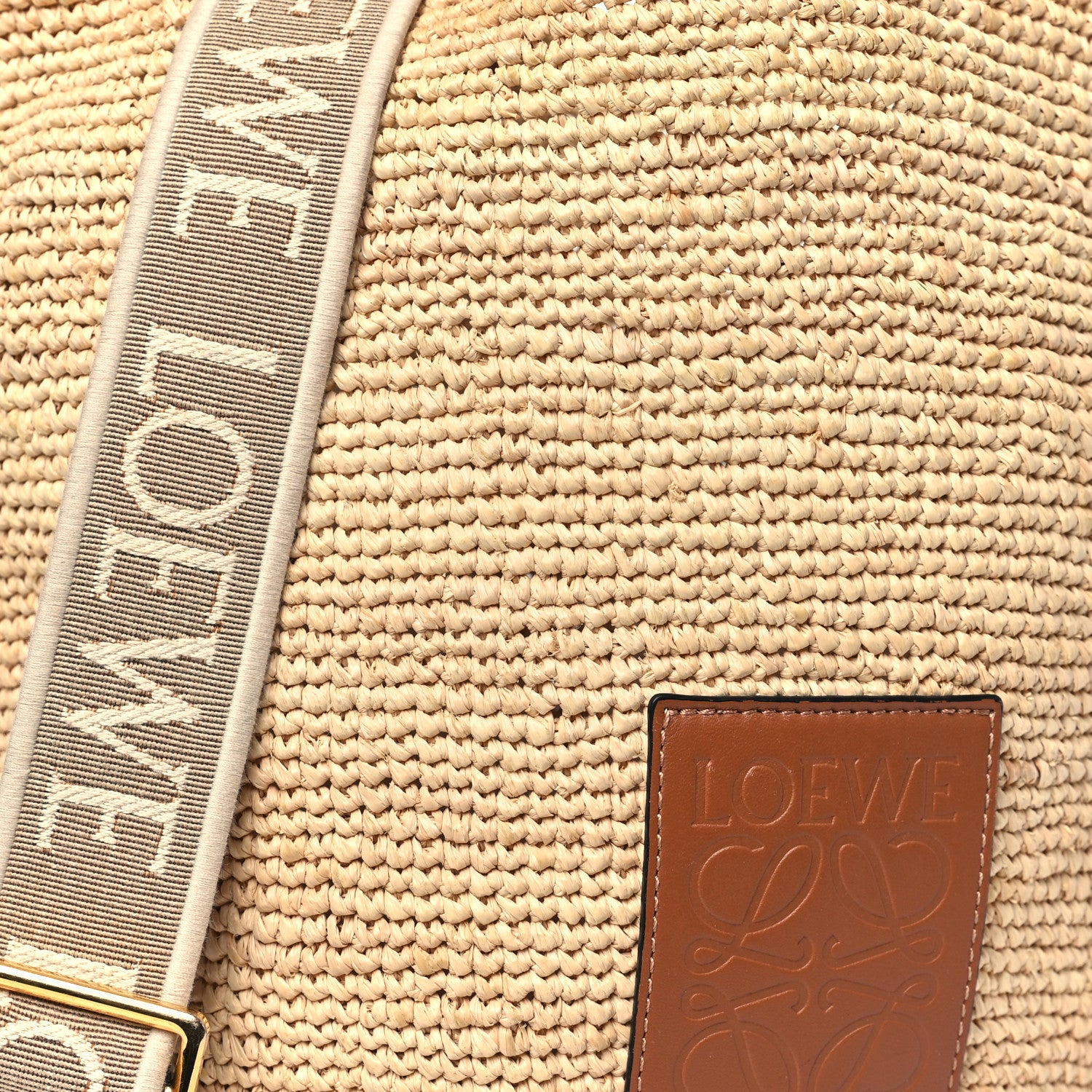 Loewe Raffia Mini Slit Tote Bag Natural Tan 7 of 9