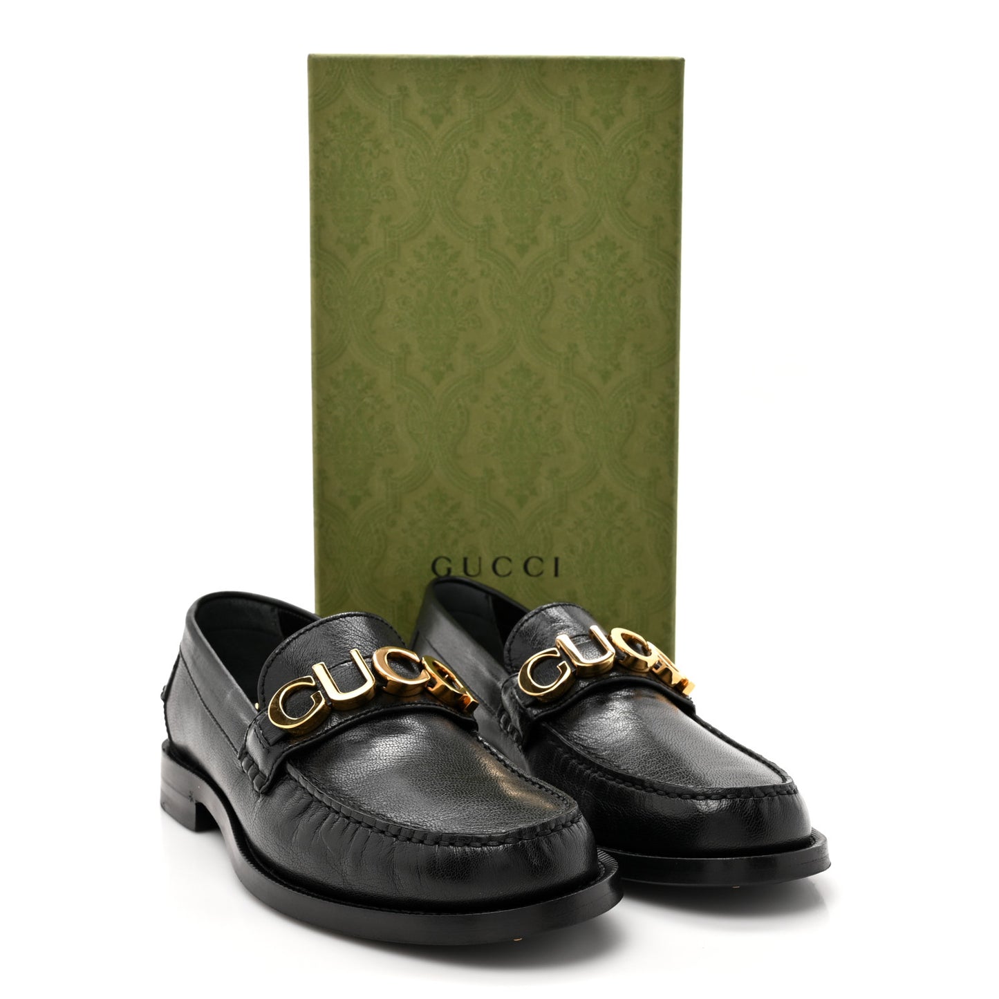 Goatskin Womens Logo 15mm Loafers 37.5 Black