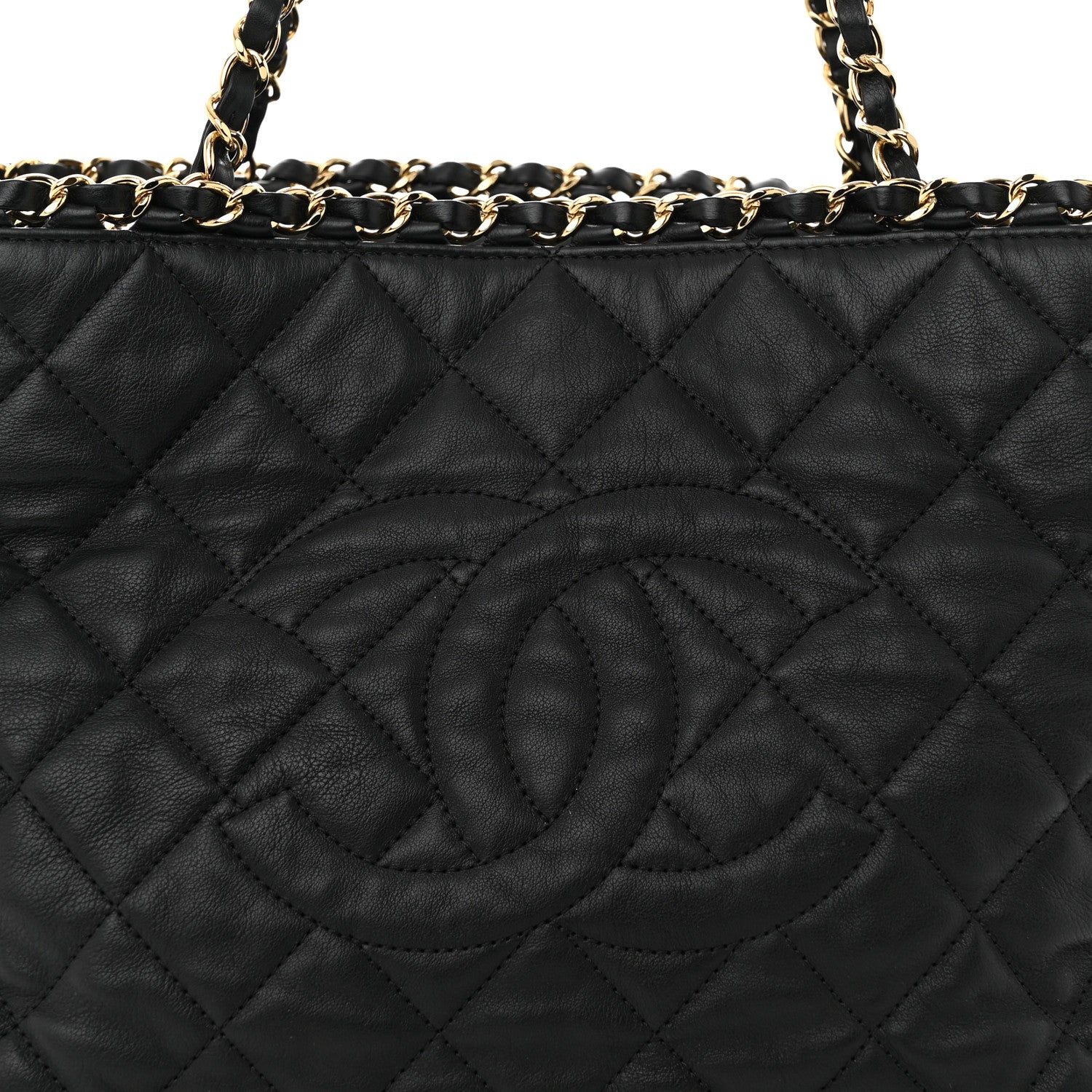 Chanel Calfskin Quilted Small Chain Me Tote Black 9 of 12