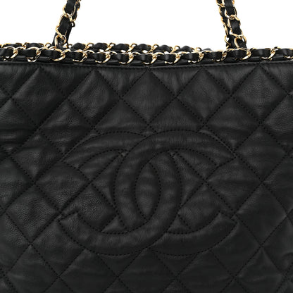 Chanel Calfskin Quilted Small Chain Me Tote Black 9 of 12