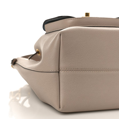 Louis Vuitton Calfskin Lockme Bucket MM Greige 7 of 9