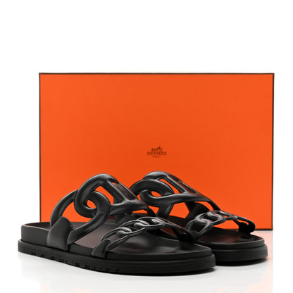 Hermes Nappa Extra Sandals 40 Black 9 of 9