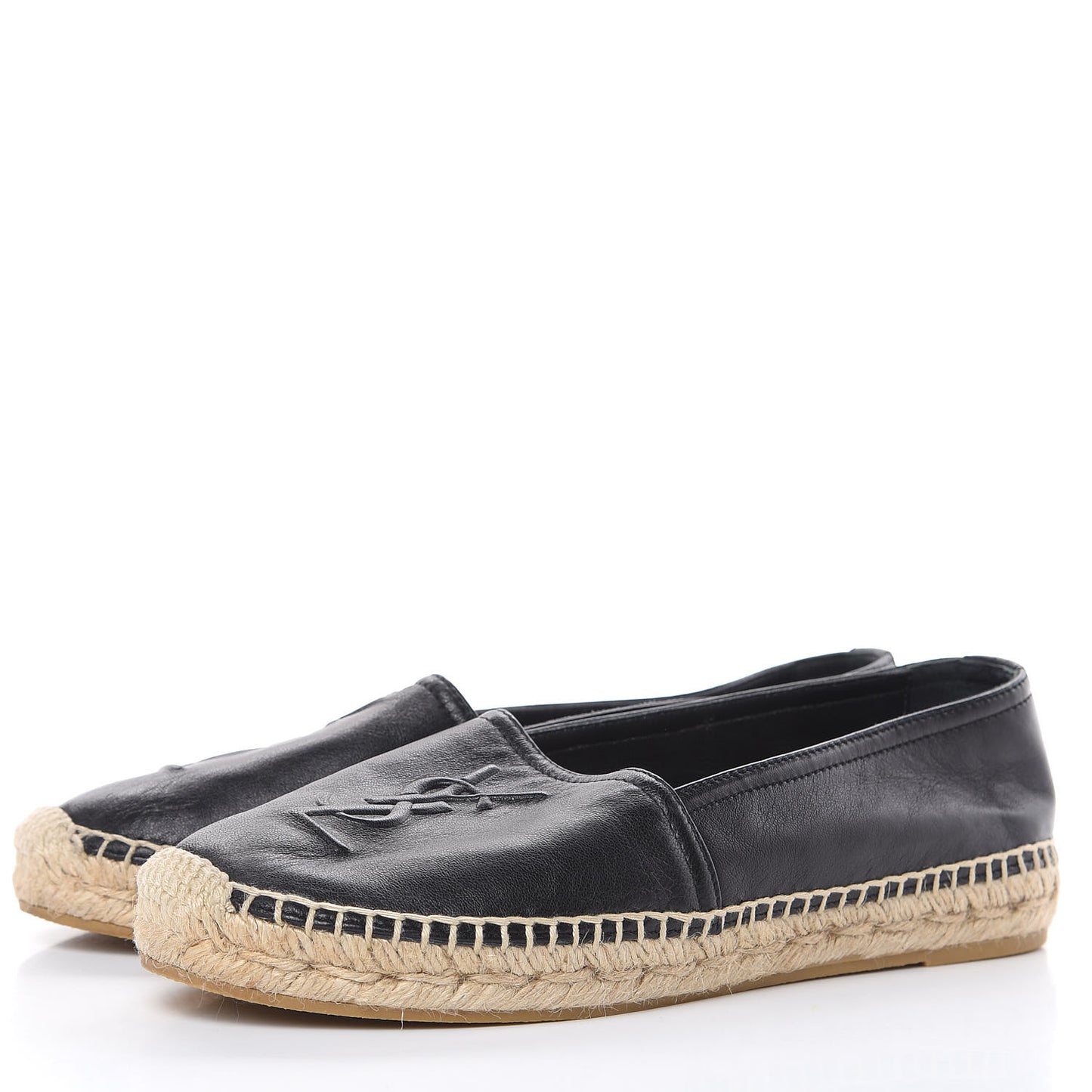 Lambskin Monogram Espadrilles 37.5 Black