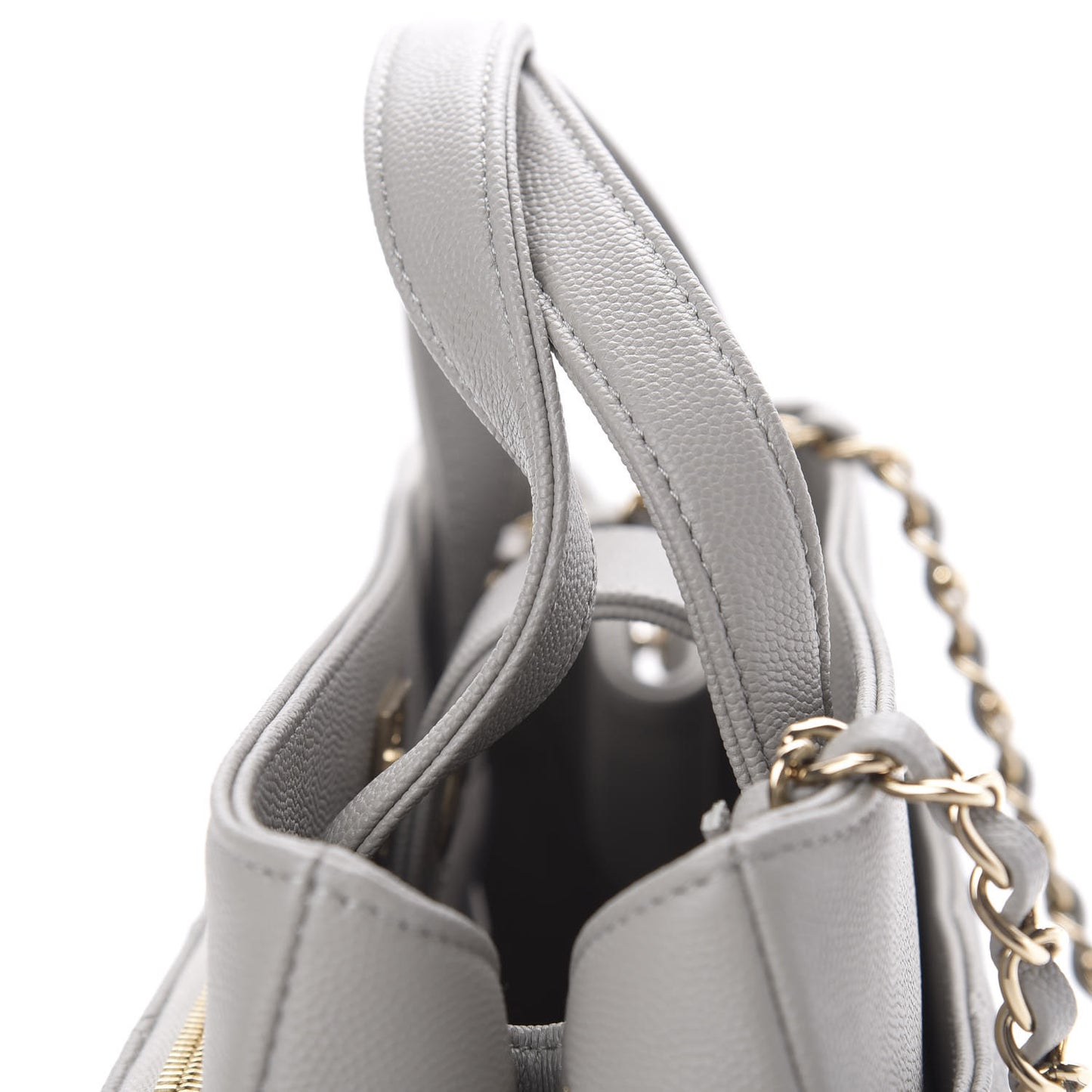 Caviar Quilted Small Business Affinity Shopping Bag Grey