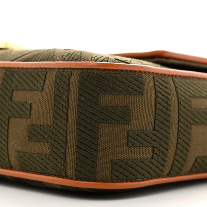 Fendi Canvas Vitello King FF Embroidered Baguette Amazzonia Cuoio 10 of 12