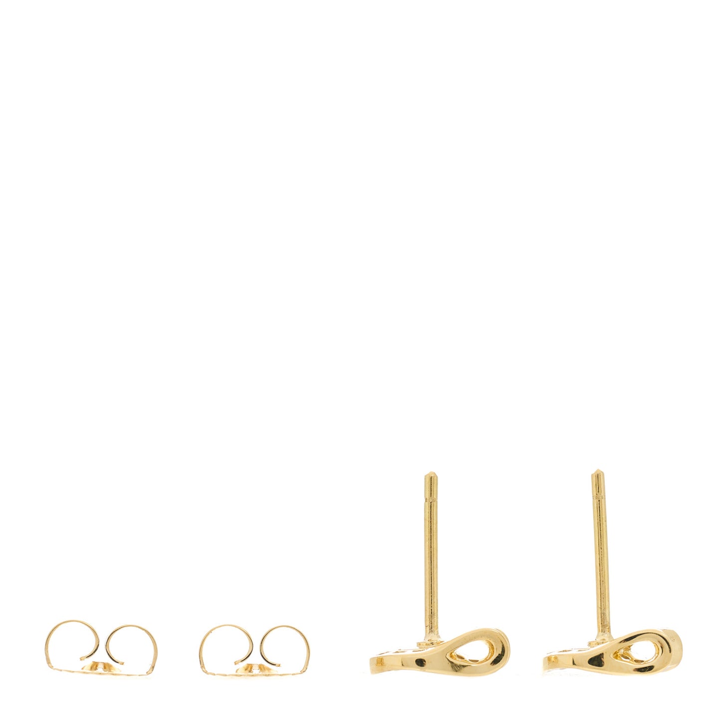 18K Yellow Gold Diamond Surf Stud Earrings