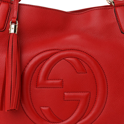Gucci Pebbled Calfskin Medium Soho Shoulder Bag Tabasco Red 8 of 11