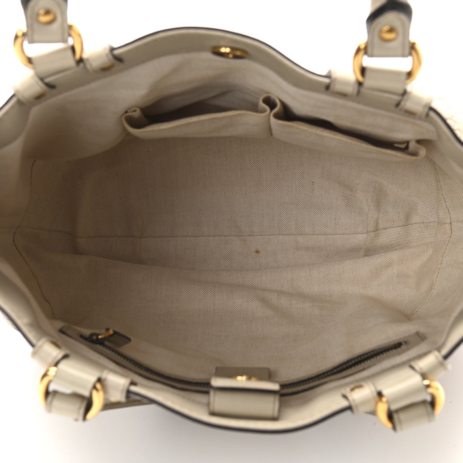 Gucci Guccissima Medium Scarlett Stud Tote Off White 4 of 11
