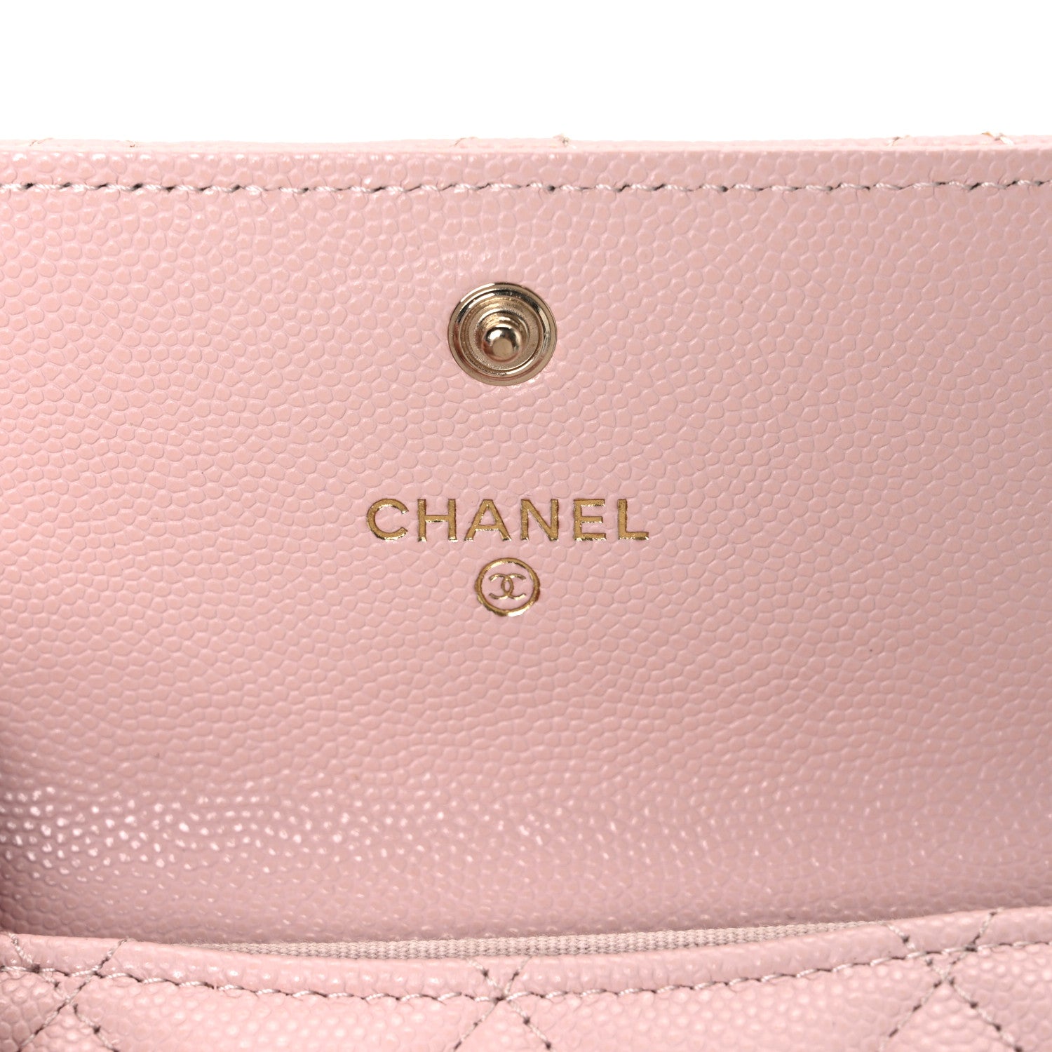 Chanel Caviar Quilted Crystal Enamel CC Flap Card Holder Pink 6 of 8