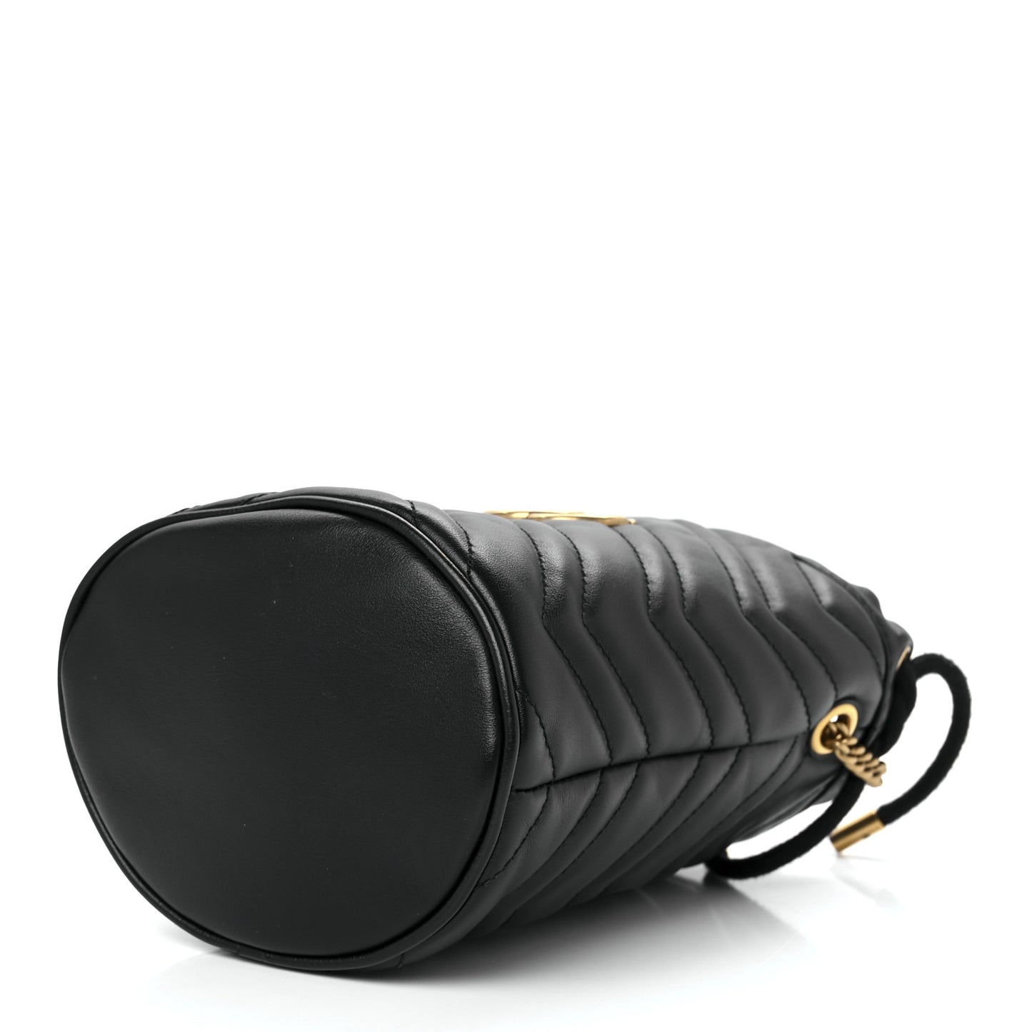 Calfskin Matelasse Mini GG Marmont 2.0 Bucket Bag Black