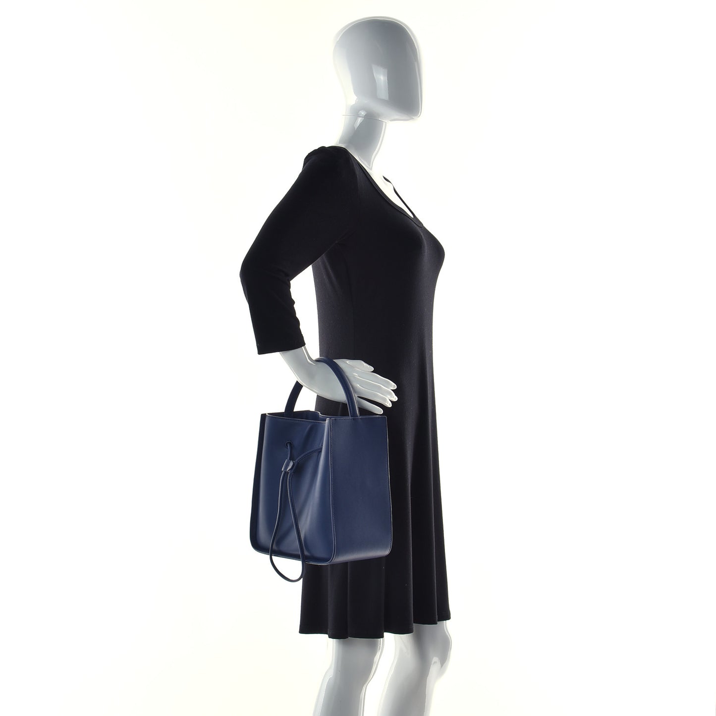 Smooth Calfskin Small Soleil Bucket Bag Midnight Blue