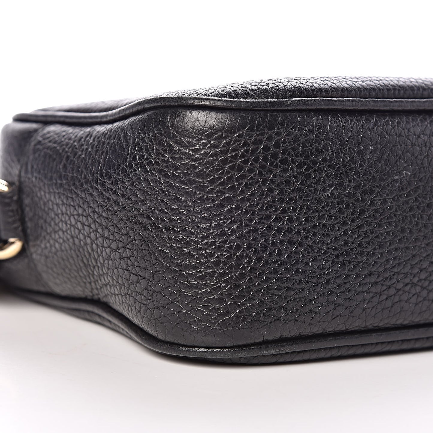 Pebbled Calfskin Small Soho Disco Bag Black
