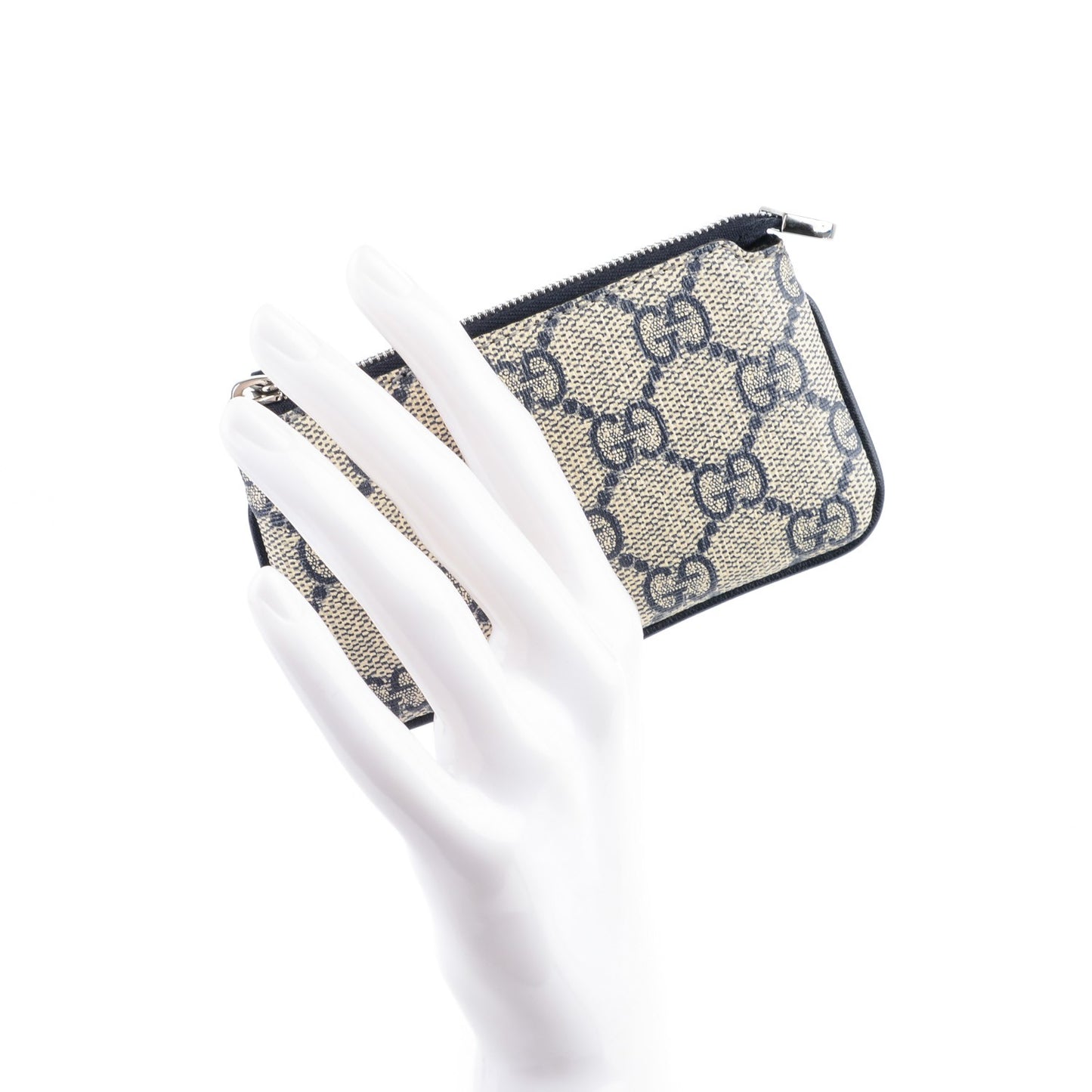 GG Supreme Monogram Key Case Beige Blue