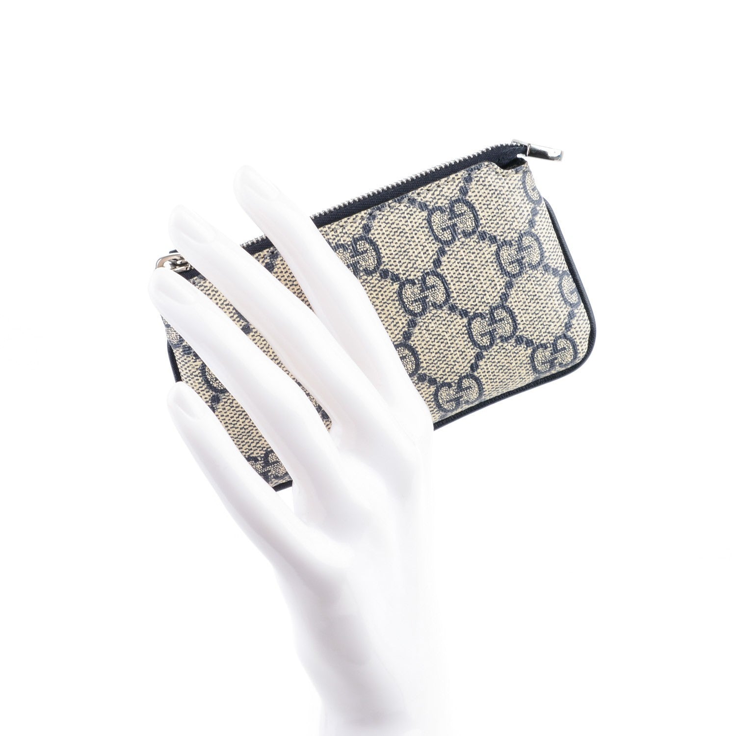 Gucci GG Supreme Monogram Key Case Beige Blue 2 of 7