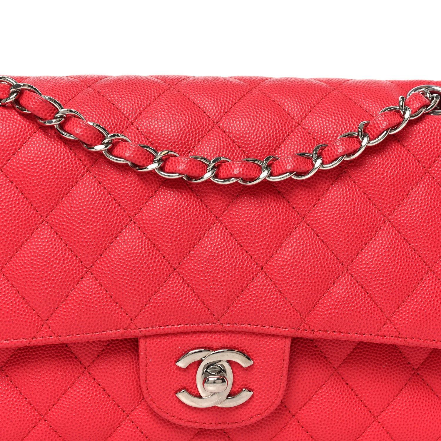 Chanel Caviar Quilted Medium Double Flap Dark Pink 8 of 10