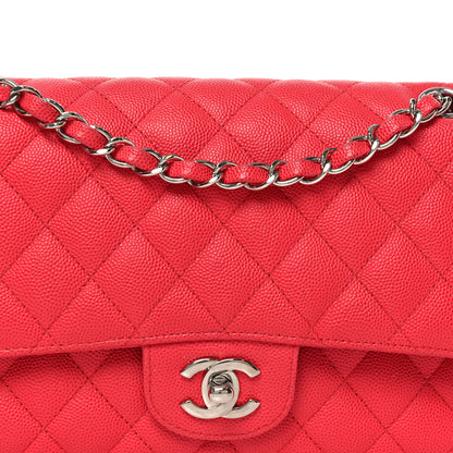 Chanel Caviar Quilted Medium Double Flap Dark Pink 8 of 10