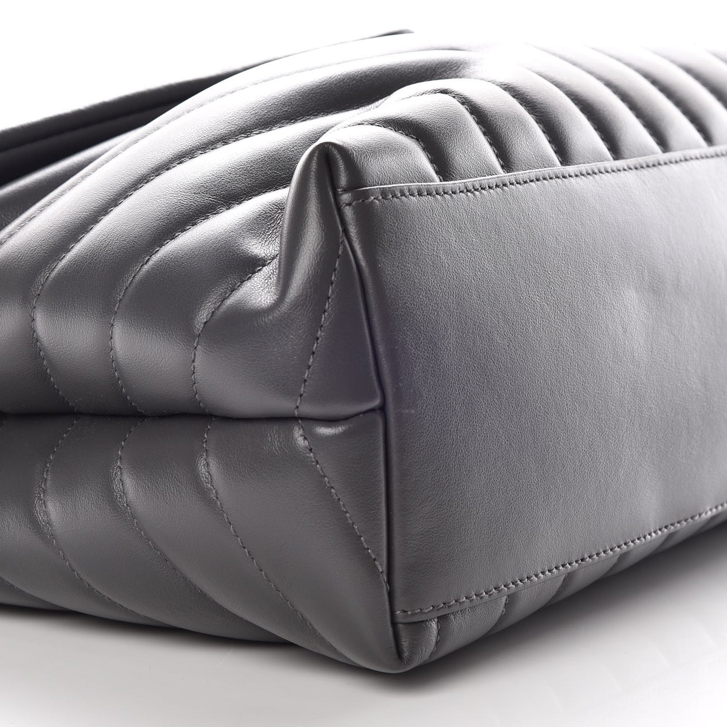Calfskin Y Quilted Monogram Medium Loulou Chain Satchel Asphalt